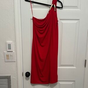 MICHAEL Michael Kors Red One-Shoulder Dress